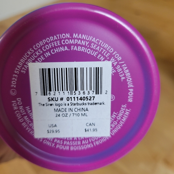 Starbucks 2023 Spring ‘4C Tilt Paint’ Gradient Ombre SS Tumbler - Picture 6 of 7